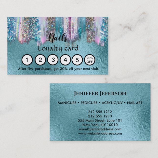 NAIL ARTIST Loyalty Business Card (Front/Back)