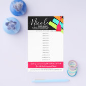 Nail artist manicure pedicure salon price list flyer (Single)