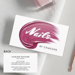 Nail Artist Modern Typography Wine Polish Business Card