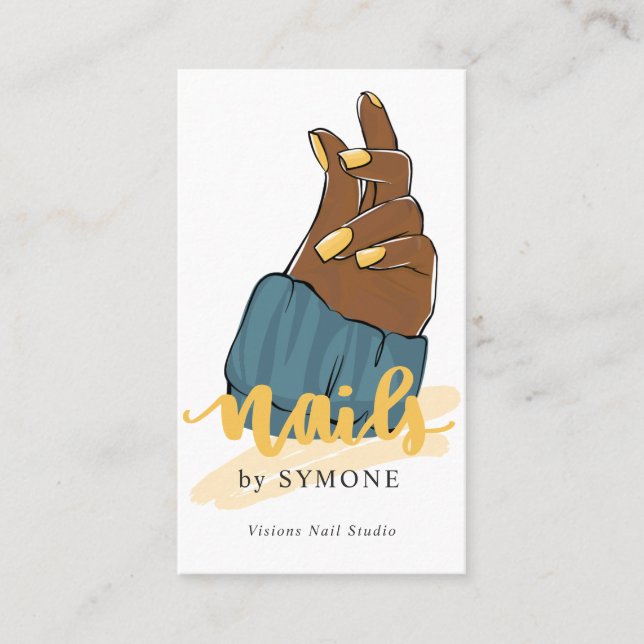 Nail Artist or Stylist Trendy Nail Salon  Business Card (Front)