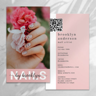 Nail Artist Photo QR Code Business Card
