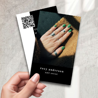 Nail Artist Photo QR Code Business Card