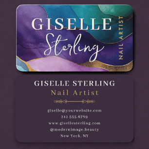 Nail Artist Purple Business Card