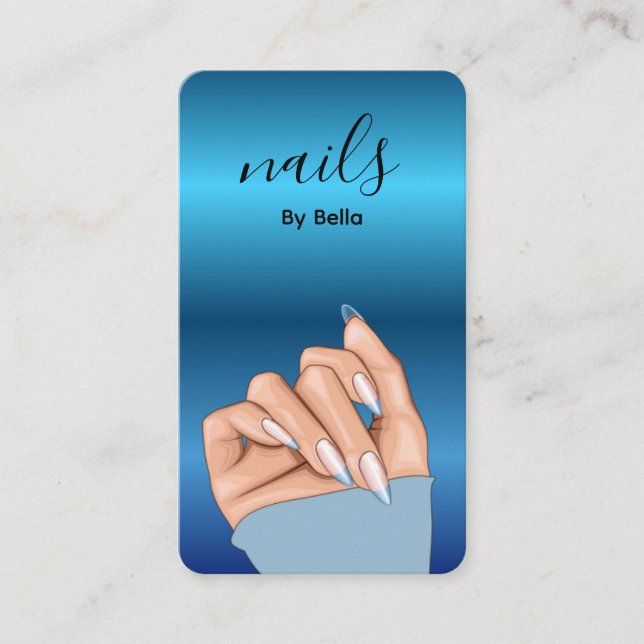 Nail Artist QR Code Business Card (Front)