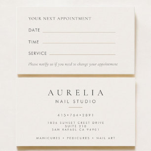 Nail Artist Salon Appointment Card