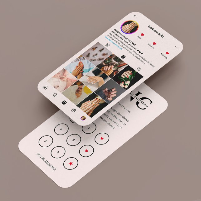 Nail Artist Salon Pink Instagram Loyalty Card  (Nail Artist Salon Pink Instagram Loyalty Card
)