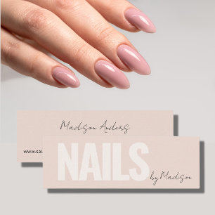 Nail Artist Salon Pink Typography  Mini Business Card