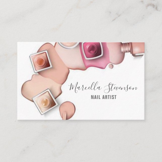Nail Artist Salon Polish Modern Business Card (Front)