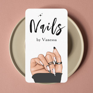 Nail Artist Salon Qr Code Stylish Business Card