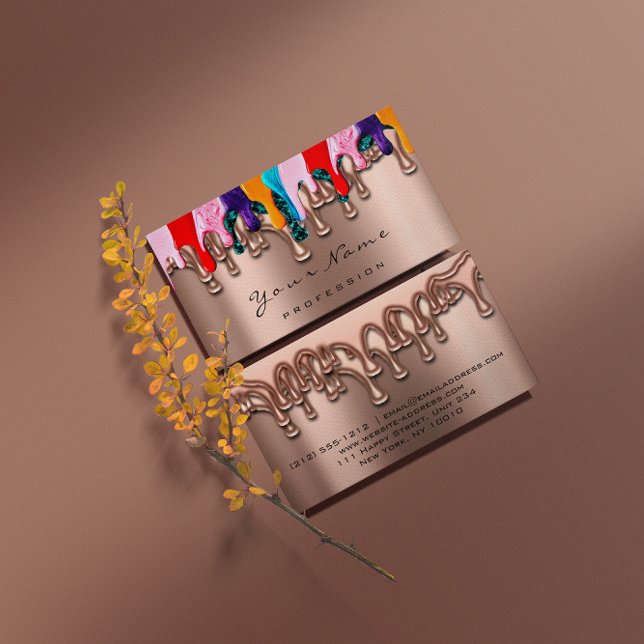Nail Artist Studio Drips Rose Wax Epilation Business Card (Nail Artist Studio Drips Rose Wax Epilation Business Card)