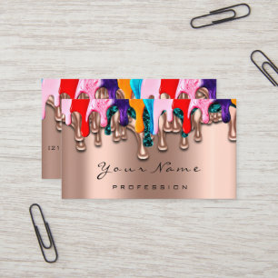 Nail Artist Studio Drips Rose Wax Epilation Makeup Business Card