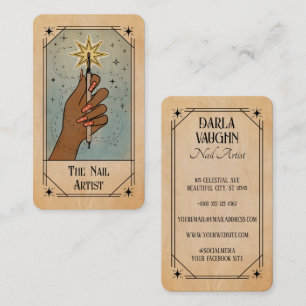 Nail Artist Tarot Card Style Illustration Star