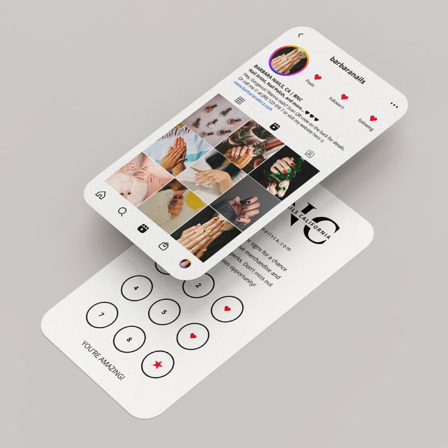 Nail Artist Tech Instagram White Loyalty Card (Nail Artist Tech Instagram White Loyalty Card
)