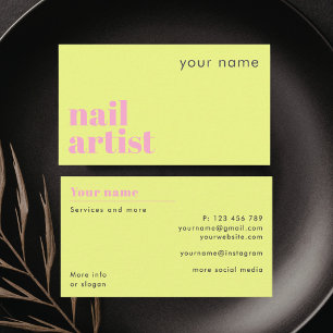 Nail artist technician modern Business Card