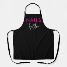 Nail Artist Technician Modern Typography Apron