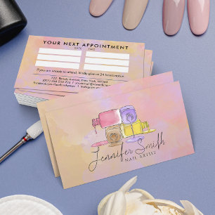 Nail Artist - Watercolor art pastels Business Card