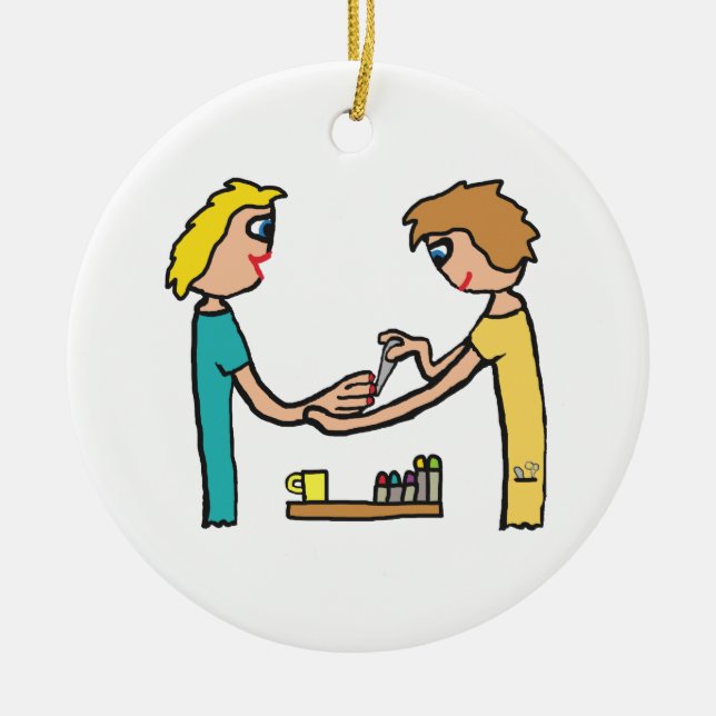 Nail Bar Salon Technician Ceramic Tree Decoration (Front)
