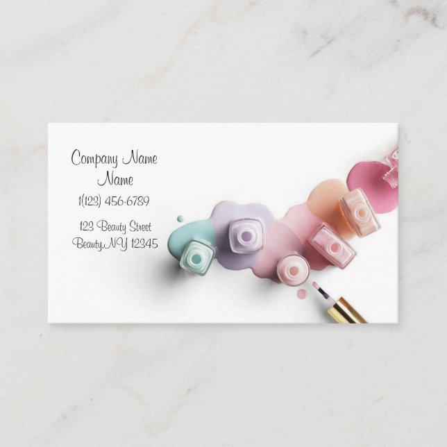 Nail Beauty Salon Business Business Card (Front)