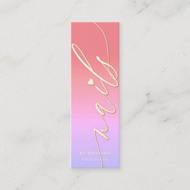 Nail Beauty Salon Manicure Specialist Mini Business Card (Front)