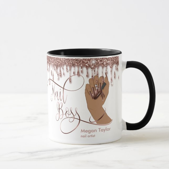 Nail Boss, gift for nail Technician manicure Mug (Right)