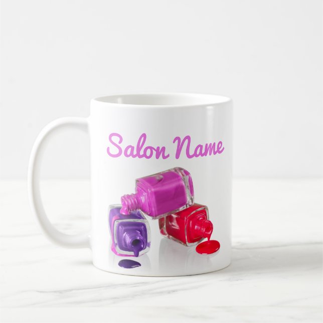Nail Boss, Nail polish, dripping, salon decor Coffee Mug (Left)