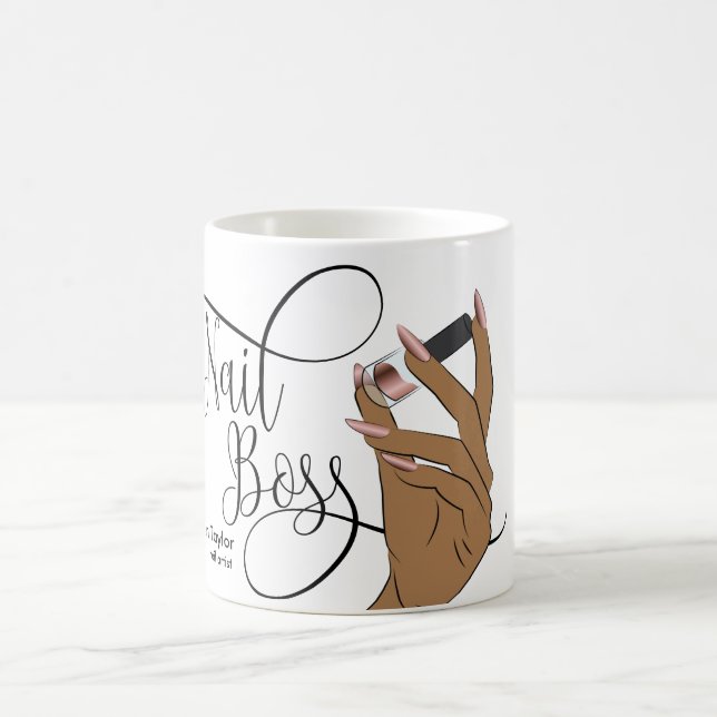 Nail Boss, nail Technician, long nails, manicure C Coffee Mug (Center)