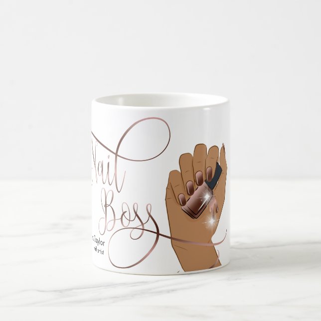 Nail Boss, nail Technician, long nails, manicure Coffee Mug (Center)