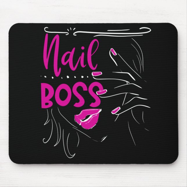 Nail Boss Tech Technician Manicurist Funny Gift Mouse Mat (Front)