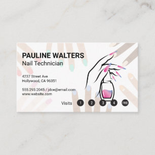 Nail Bottle and Cap Manicure Salon Loyalty Card