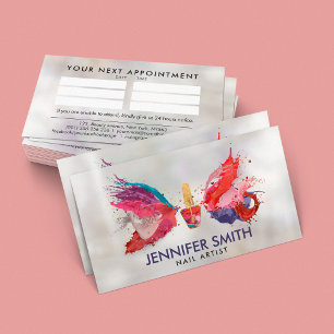 Nail Colours Splash on pearl Business Card
