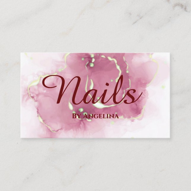 nail elegant typography business card (Front)