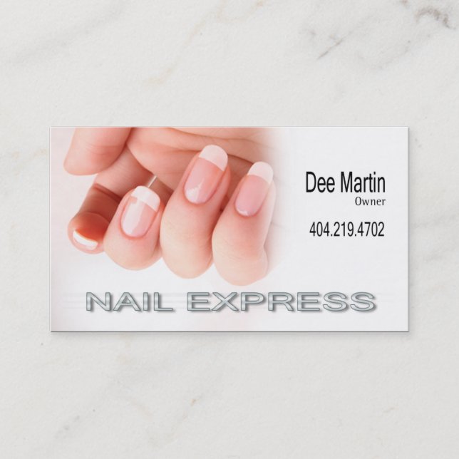 Nail Express - Manicure Spa Nail Salon Technician Business Card (Front)