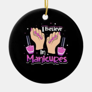 Nail Hustler Believe In Manicures Ceramic Tree Decoration