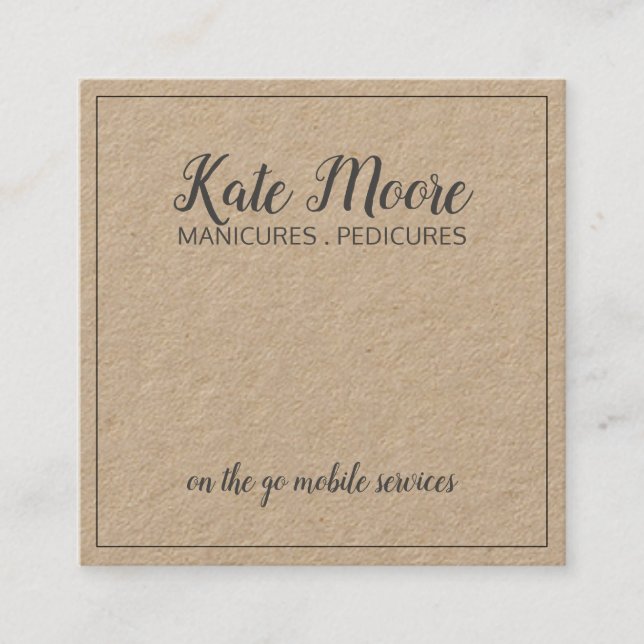 Nail Manicurist Or Pedicurist Beauty Service Square Business Card (Front)