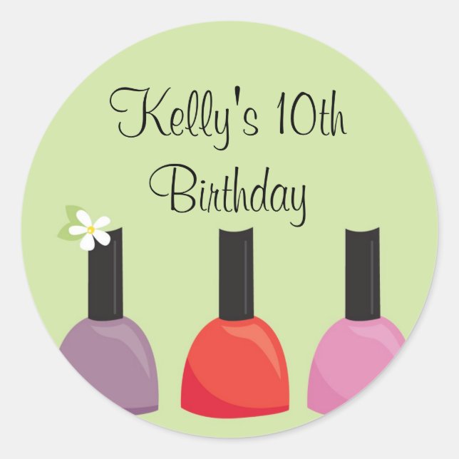 Nail Polish Birthday Sticker (Front)