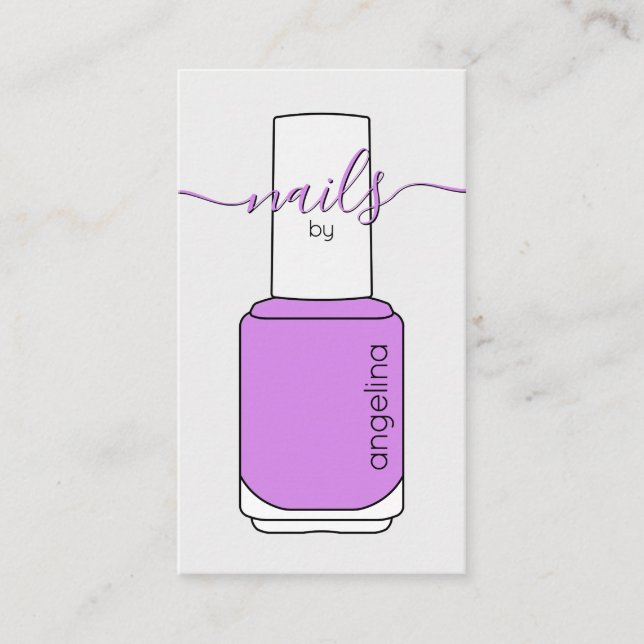 Nail Polish Bottle Purple Business Card (Front)