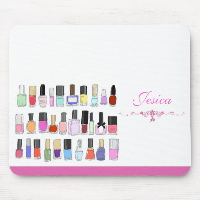 Nail polish bottles mouse mat (Front)