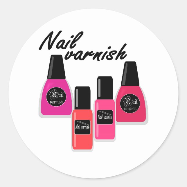 Nail Polish Classic Round Sticker (Front)