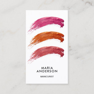 Nail Polish Color Swatches Manicurist Business Card