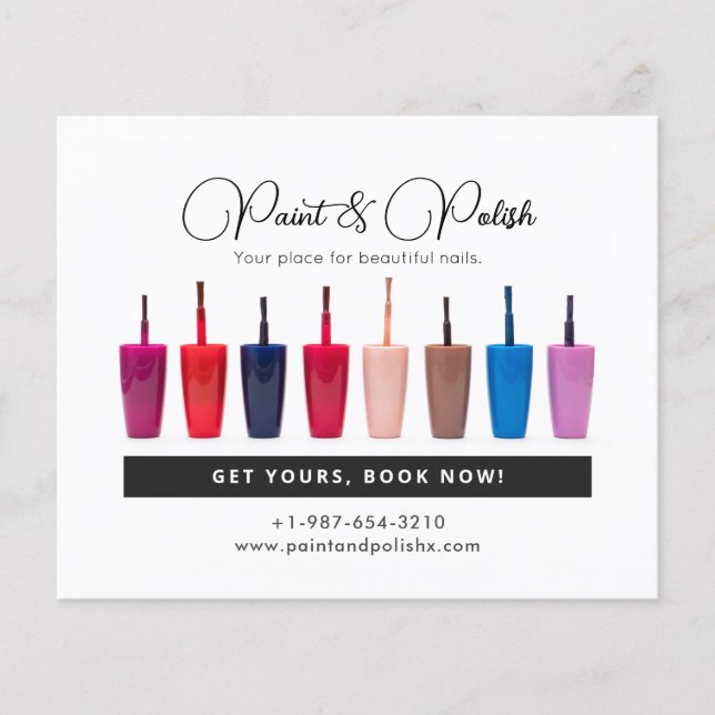 Nail Polish Colour Set Nail Salon Flyer (Front)