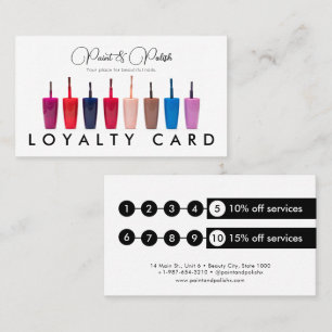 Nail Polish Colour Set Nail Salon Loyalty Card