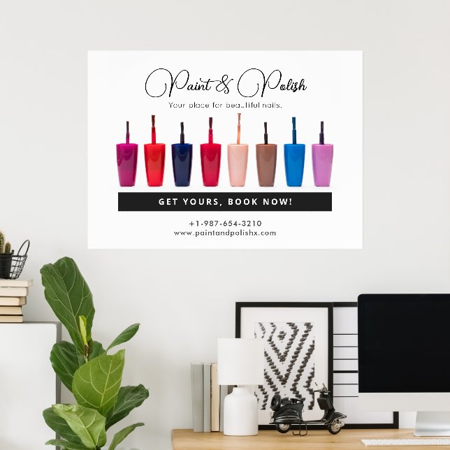 Nail Polish Colour Set Nail Salon Poster (Home Office)