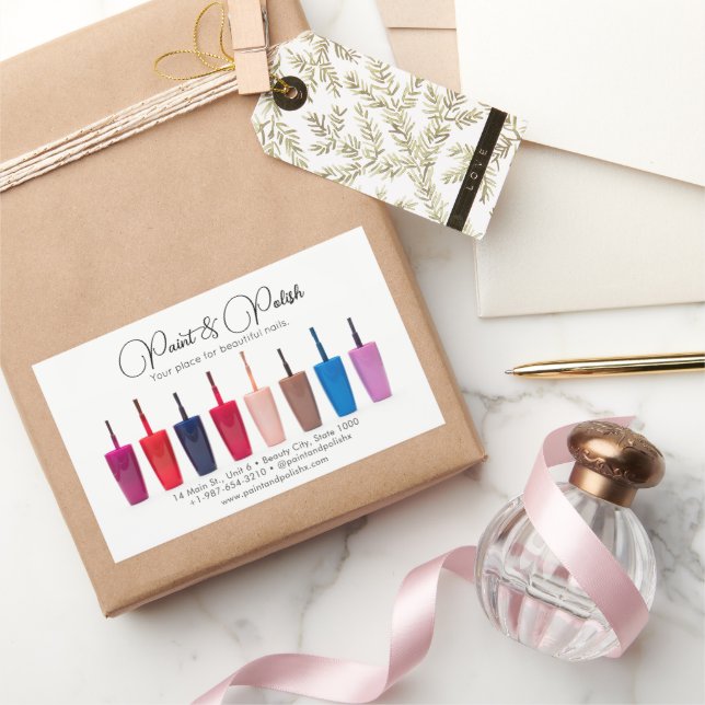 Nail Polish Colour Set Nail Salon Rectangular Sticker (Gifting)