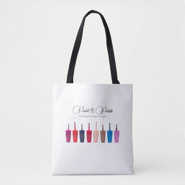 Nail Polish Colour Set Nail Salon Tote Bag (Front)