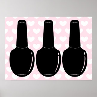 Nail Polish For Life Black Nail Polish Bottles Art Poster