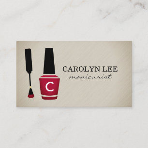Nail Polish Manicure Monogram Business Card