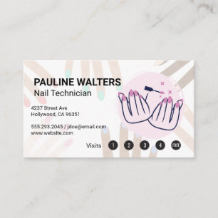 Nail Polish Manicured Hands Drawing Business Card