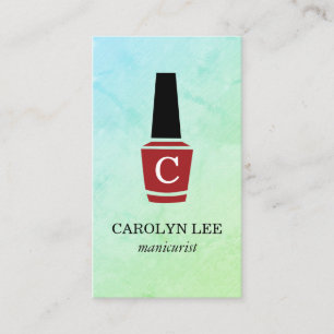 Nail Polish Monogram Business Card