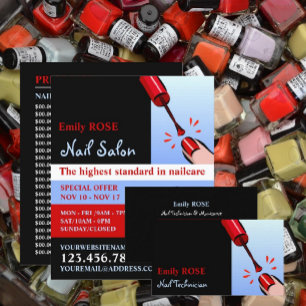 Nail Polish, Nail Technician, Nail Salon Advert Flyer