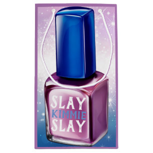 Nail Polish Purple  Blue & Sparkles   Custom Spa Small Gift Bag